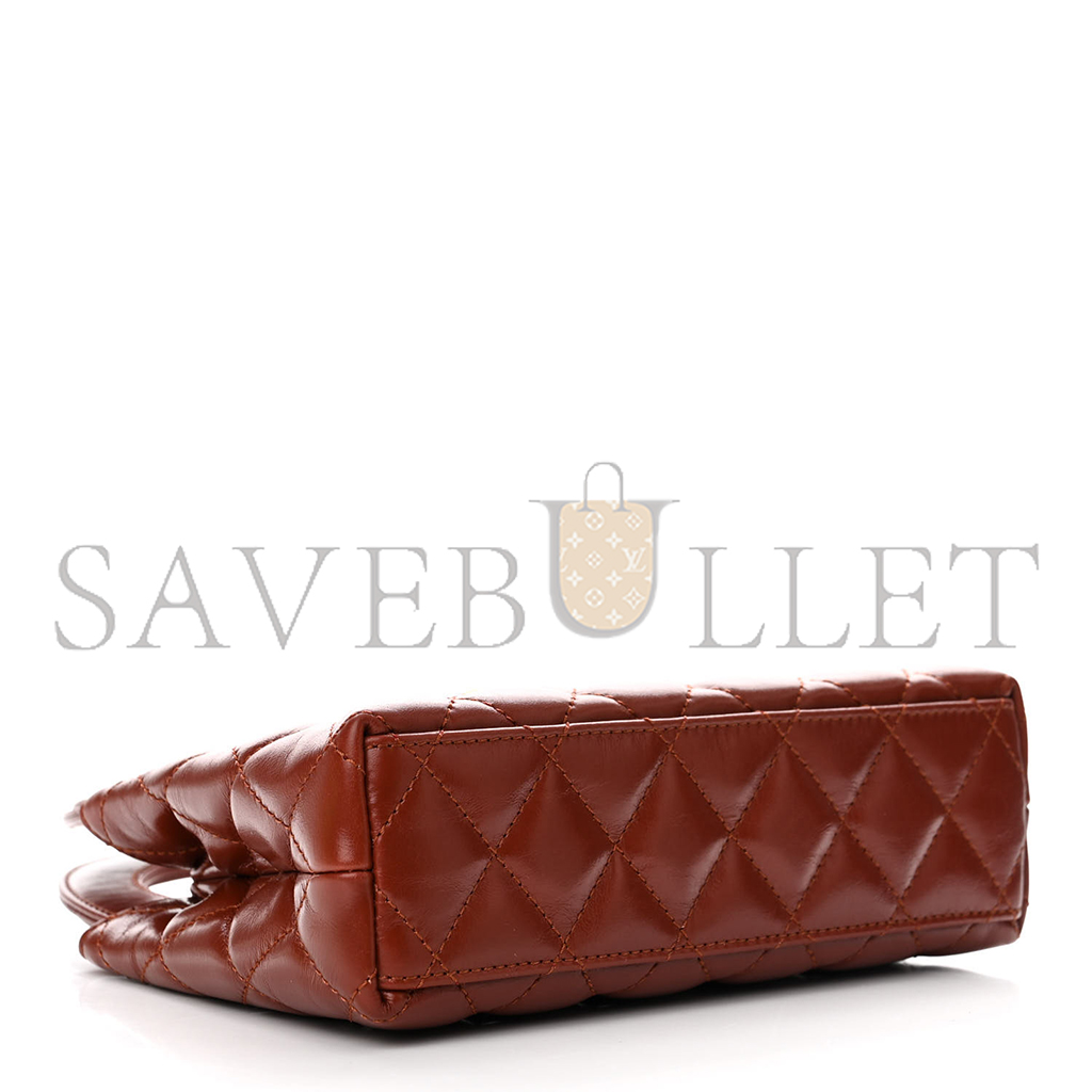 CHANEL SHINY CALFSKIN QUILTED NANO KELLY SHOPPER AS4416 (19*13*7cm)